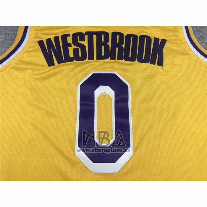 Camiseta Los Angeles Lakers Russell Westbrook NO 0 Icon 2020 Amarillo